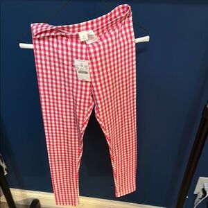 Pink Gingham Kids Leggings